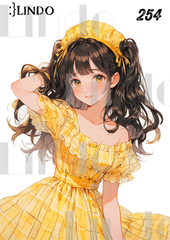 コラージュ素材　人物ステッカー　女の子　A6サイズ　5枚入り　シール　ノーカット　254