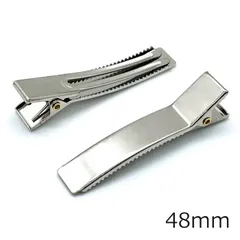 ヘアクリップ 高品質 韓国製 6個セット シルバー 60mm 48mm 金属製 やっとこピン 前髪 髪留め くちばし 大きい 長め シンプル ヘアパーツ ヘアーアクセサリー 金具 クリップ アクセサリー資材 結婚式 卒業式 手芸 パーツ ハンドメイド