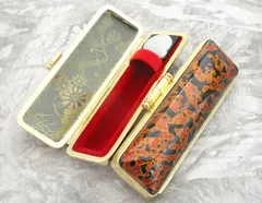 印鑑ケース はんこケース うるし塗りケース 光琳 金虫 16.5mm ～ 18mm 朱肉付き おしゃれ 印鑑収納 プレゼントやギフトに！ 印鑑 ケース 16.5ミリ 18ミリ 実印 銀行印 認印 個人ハンコ