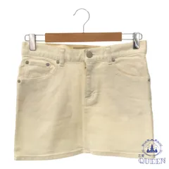 ☆極美品 BEAUTY&YOUTH UNITED ARROWS ビューティアンドユースユナイテッドアローズ スカート デニム シンプル ショート ミニ レディース ホワイト M 日本製 901-6692 送料無料 古着