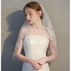 ブライダルベール　ショートベール　ウェディングベール　１層　ベール