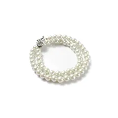 【新品】 [CRANES COLLECTION] クリスタル パールネックレス 日本製 自社生産 真珠 8mm珠 選べる6サイズ 冠婚葬祭 ホワイト グレー 冠婚葬祭 巾着袋付 (ホワイト ネックレス42cm) 0