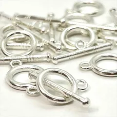 P-148 マンテル 12mm【ホワイトシルバー】10組入 留め具 ブレスレット ネックレス メタルバー メタルリング エンドパーツ 留め金具 ハンドメイド アクセサリーパーツ 金属 丸