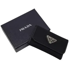 PRADA プラダ 1PG222 テスート 6連キーケース 小物 レザー ナイロン イタリア製 未使用 美品 メンズ レディース ブラック