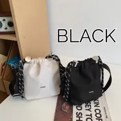 巾着ショルダーバッグ   レディース ◇ナイロン 小さめ 軽い 軽量 斜め掛け・ メンズ  黒  ブラック 男女兼用 おしゃれ 韓国 人気 ミニバッグ きれいめ カジュアル