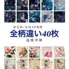 No.140   海外製 ヴィンテージ コラージュ 素材紙 柄違い40枚セット
