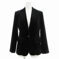 ジェイクルー J.CREW ベロア テーラードジャケット ブレザー シングル 総裏地 センターベント 黒 ブラック 約S /UO 0910のサムネイル