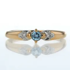 プラチナpt900 リングブルートパーズダイヤ11.5号アップ6.57g