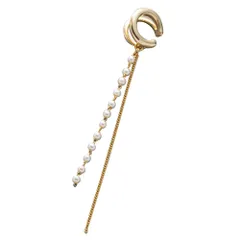 【ゴールド×ワンサイズ】[Cream dot. クリームドット公式] イヤーカフ レディース  イヤーカフ 金属アレルギー ニッケルフリー パール 小粒 チェーン レイヤード風 揺れる イヤカフ 片耳用 大人 