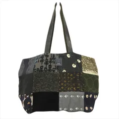 ミナペルホネン mina perhonen piece bag ピース バッグ ハンド トート セミショルダー パッチワーク 総柄 レザー ウール リネン シルク 鞄 マルチカラー レディース◇12