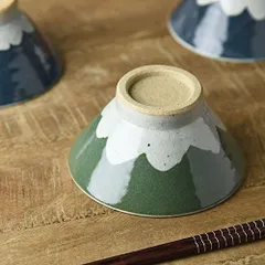 【数量限定】みどり 13cm富士山型茶碗 富士山 手しごと 3816185 やまに