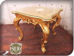 展示品　SILIK/シリック　イタリア　ロココ様式　金箔貼り　サイドテーブル