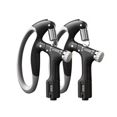 GreenGee 握力増強器 エクササイズ 握力グリッパー カウンター付き 10-100kg 負荷調整可能 ハンドグリッパー ストレス解消 リハビリ器具 テニス 野球 握力強化訓練 握りやすい 滑りづらい 男女兼用 ポリプロピレン (黒、2個) 0