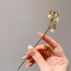 KZ017-b かんざし 簪 イチョウ 銀杏 ゴールド色 結婚式 和装 髪飾り