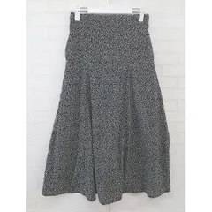 ◇ chocol raffine robe 総柄 ウエストゴム ロング フレア スカート サイズF ブラック ホワイト レディース  【中古】 【1205160004977】