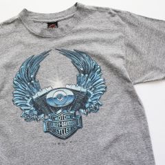 Harley-Davidson ハーレーダビッドソン Tシャツ プリント Lサイズ グレー 灰色 アメリカ製 USA製 古着 【UR-0533】