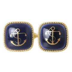SWANK×Royal Copenhagen 錨 カフス 四角型 コペンハーゲンポーセリン×金属 15×15mm NT BCランクのサムネイル