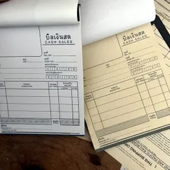 612・A-1349　タイ　伝票　2枚複写  伝票　海外　事務用品　売上伝票　ジャンクジャーナル　コラージュ　スクラップ　おすそ分け　紙もの　ハンドメイド日記　おすそ分けファイル　海外紙もの　海外文具　事務用品　雑記帳　おすそ分けファイル
