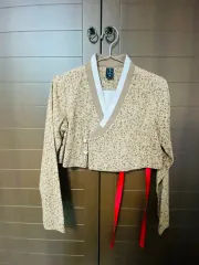 ライル チマチョゴリ 茶色 小花 裏起毛