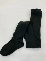 暖かいウール混無地タイツ　ML ブラック