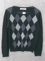 ◇ BEAUTY&YOUTH UNITED ARROWS アーガイル柄 長袖 ニットセーター ブラック グレー ホワイト レディース 【1002801004279】