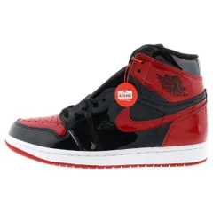 NIKE (ナイキ) AIR JORDAN 1 RETRO HIGH OG BRED PATENT 555088-063 エアジョーダン1レトロハイOG パテントブレッド ハイカットスニーカー ブラック/レッド US9.5/27.5cm