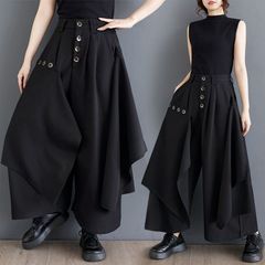 春 デザイン カジュアル キュロット パンツ おしゃれ ワイドパンツ 女
