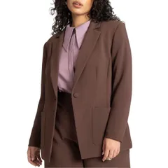 【送料無料】 エロクイ レディース ジャケット・ブルゾン アウター Eloquii Women's Plus Size The 365 Suit Patch Pocket Blazer Chicory Coffee