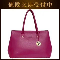 フルラ トートバッグ ピンク ec-20161 チャーム付 レザー 中古