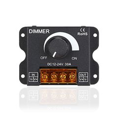 調光器 led スイッチ 調光 コントローラー ボリューム式 12V 24V 30A ダウンライト 無段階 明るさ 光 調節 1個 兼用 ディマー DC12-24V 後付け フロアライト 車 車内 アナログ式 ダイヤル式 強弱 調整 変更 ボリューム