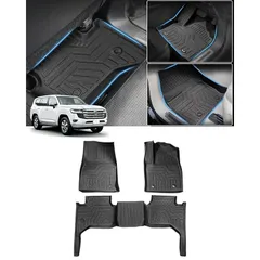 Cartist トヨタ ランドクルーザー300系 フロアマット 立体カーマット 3Dフロアマット オートマ用 R3.8～現行 5人乗り用 セカンドマット 防水 滑り防止 耐汚れ TPE素材 カスタムパーツ 車種専用設計 取付簡単 保護パーツ カー用品 3P 1