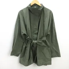 G■ユニクロ/UNIQLO スタンドカラーオーバーサイズコート/211-467190【L】カーキ/LADIES/88【中古】■