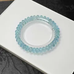 高級 EU製 ★ブルートパーズ★ボタンブレス パワーストーン 天然石 綺麗 お守り ギフト 8.4*4.7mm ZB7963