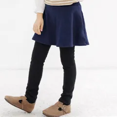 Bee【♪クーポン利用で20％OFF♪】スカッツ◇ネイビー◇韓国子供服 韓国子ども服 韓国こども服 キッズ 女の子 裏起毛 レギンス ストレッチ 100 110 120 130 140 150
