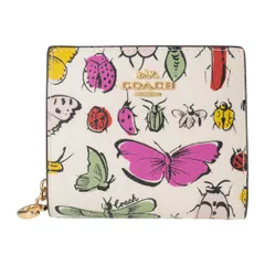 新品 コーチ COACH 2つ折り財布 スナップ ウォレット チョークマルチ