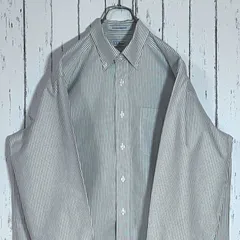 L.L.Bean エルエルビーン WRINKLE RESISTANT 厚手 ストライプ 長袖ボタンダウンシャツ BDシャツ ホワイト グレー 16 - 35 L 20202977