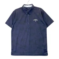 サイズ：L CALLAWAY キャロウェイ  ボタンダウン 半袖ポロシャツ 総柄 ネイビー系 [240101518009] ゴルフウェア メンズ ストスト