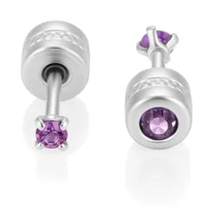 【迅速発送】HSP ピアス レディース サージカルステンレス ねじ式 立爪ジュエル キュービックジルコニア ネジ式ピアス つけっぱなし リバーシブル メンズ レディース ファーストピアス セカンドピアス 2個セット 1ペア 両耳用 男女兼用