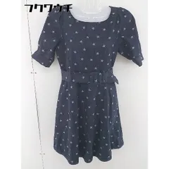 ◇ ◎ To b. by agn<!-利用不可文字-!>s b. 星柄 パフスリーブ デニム 半袖 ミニ ワンピース サイズ 36 インディゴ ホワイト レディース  【1108260007414】