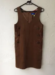 茶コーデュロイノースリワンピース