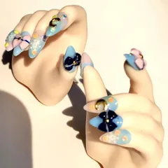 ドール用　青雪デザインネイルチップ