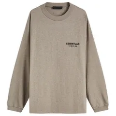 【送料無料】 フィアオブゴッド メンズ Tシャツ トップス Fear of God ESSENTIALS Core Logo Jersey Long Sleeve T-Shirt Heather Grey