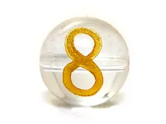 (横穴) 『8』 1粒売り 数字 彫刻 水晶 10mm ゴールド パワーストーン バラ売り 天然石 パワーストーン ばら売り ビー