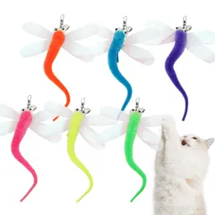 SONGWAY ねこおもちゃ トンボ 猫じゃらし ねこじゃらし飛ぶ蜻蛉 猫 おもちゃ 6点飛ぶトンボ 交換用のサムネイル