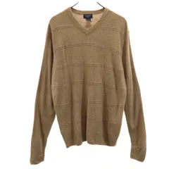 DOCKERS ドッカーズ 長袖 Vネック アクリル セーター M ベージュ系 ニット メンズ 古着