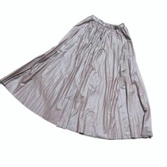 新品　〚as know as〛アズノウアズ　(F)　合皮プリーツロングスカート