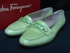 ■美品■ Salvatore Ferragamo フェラガモ ダブルガンチーニ クロコダイル型押しレザー ローファー 表記サイズ 6 1/2 (約23cm) DJ0824