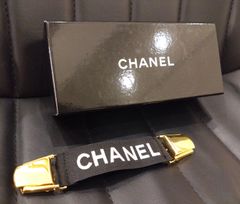 ★2041 ヴィンテージ！ CHANEL シャネル アームバンド アームクリップ ロゴ ゴールド ブラック