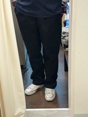 BASIC EDITIONS チノパン ツータック メンズパンツ 綿パンツ カジュアルパンツ ブラック W36L32 A-602