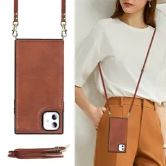 case【RFID機能】iPhone11 スマホケースiPhone11 財布型ケース上質PU【マグネットダブルデザイン】iPhone11 手帳型ケース 斜めがけショルダーケースiPhone11 携帯ケース付きの専属ストラップ同梱なので 首かけ カード収納 ケー